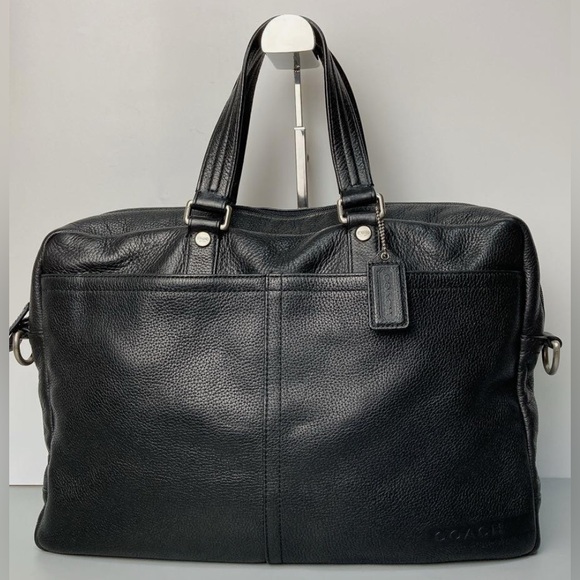 Coach Black Leather Briefcase/Work Bag with Strap - Picture 2 of 9